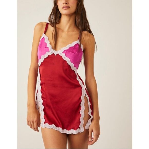 FREE PEOPLE On The Rise Mini Slip / Fuschia Frost Combo - Picture 10 of 10